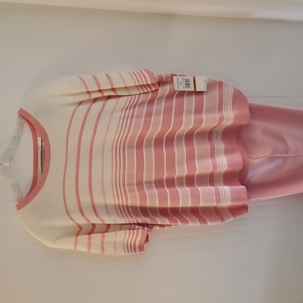 Alfred Dunner 2 piece pink set Short sleeve 3X top, 22W pants. NWT